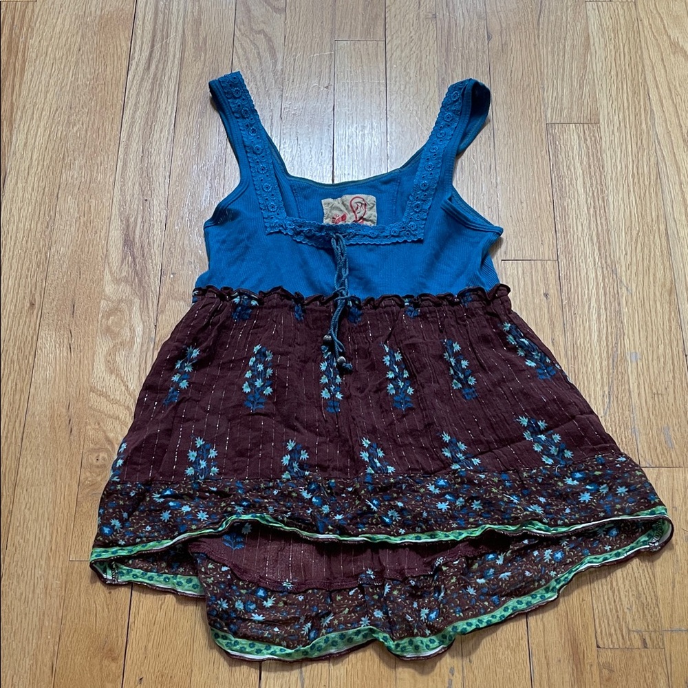 Vintage Free People Boho Patchwork Tank, Size M